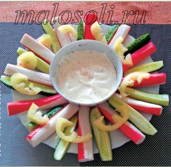 Закуска из крабовых палочек
